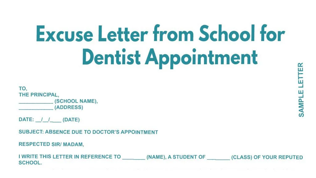 Dentist Excuse Note for Work