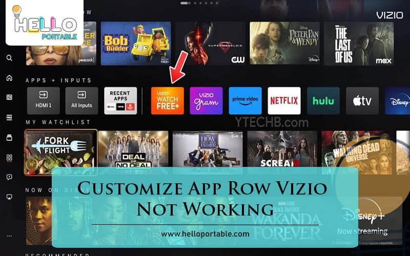 Customize App Row Vizio Not Working-Fi