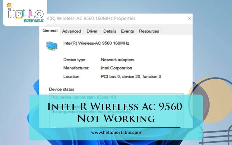 Intel R Wireless Ac 9560 Not Working-Fi